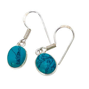 Green Turquoise hook earrings